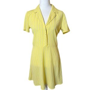 H&M To All The Boys I've Loved Before Yellow Retro Short Sleeve Dress Size 4
